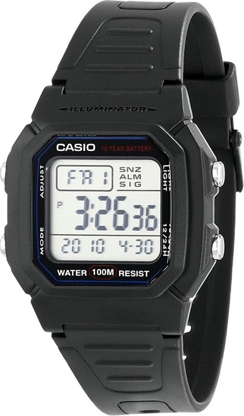 Đồng Hồ Nam Dây Nhựa Casio W-800H-1AVDF (44 x 36 mm) - Mặt Trắng