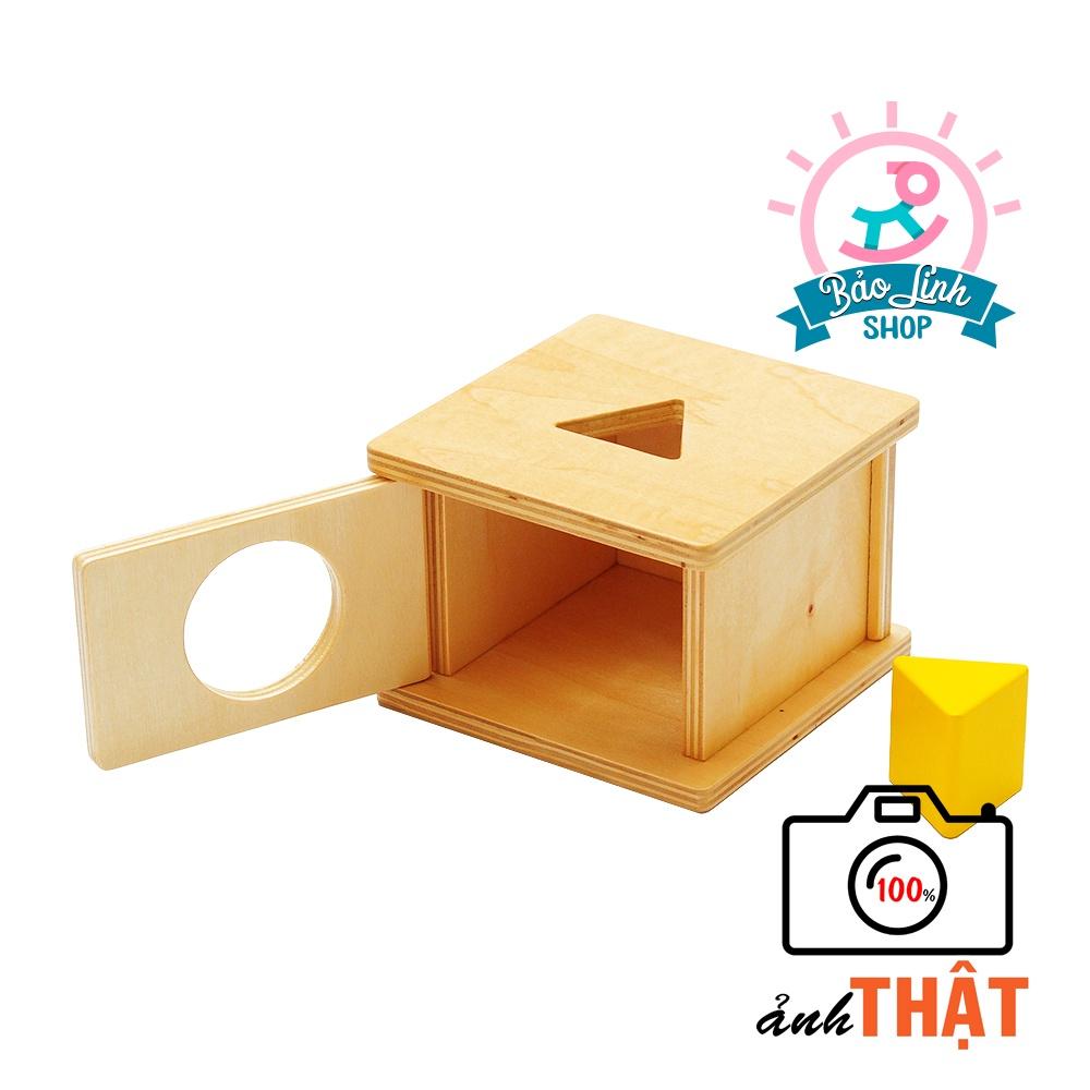 Đồ chơi cho bé 12-15 tháng tuổi - Hộp thả khối tam giác - Giáo cụ Montessori 0-3