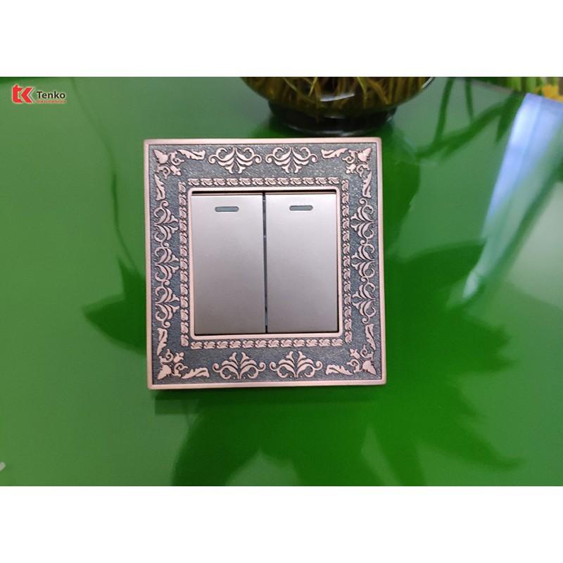 Mặt Công Tắc Điện Âm Tường Mặt Đồng Hoa Văn Cao Cấp I TK-F88-02