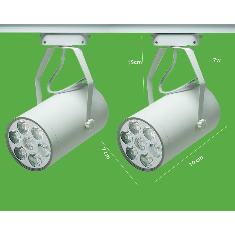 Bộ 2 đèn led rọi thanh ray 7w vỏ trắng ánh sáng trắng