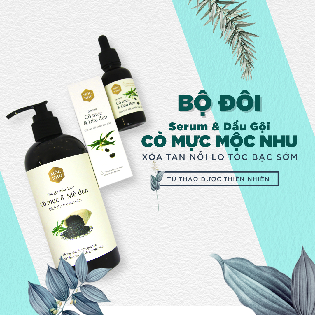 Bộ đôi Serum (30ml) &amp; Dầu gội Cỏ Mực Mộc Nhu (300ml)