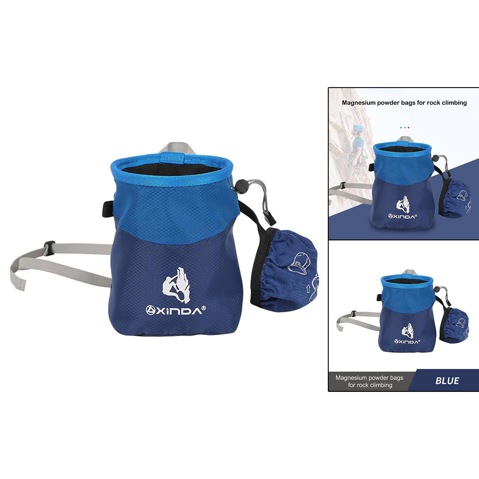 Rock Climbing Chalk Bag Chalk Bucket for Weightlifting Gymnastics Cross Fit blue