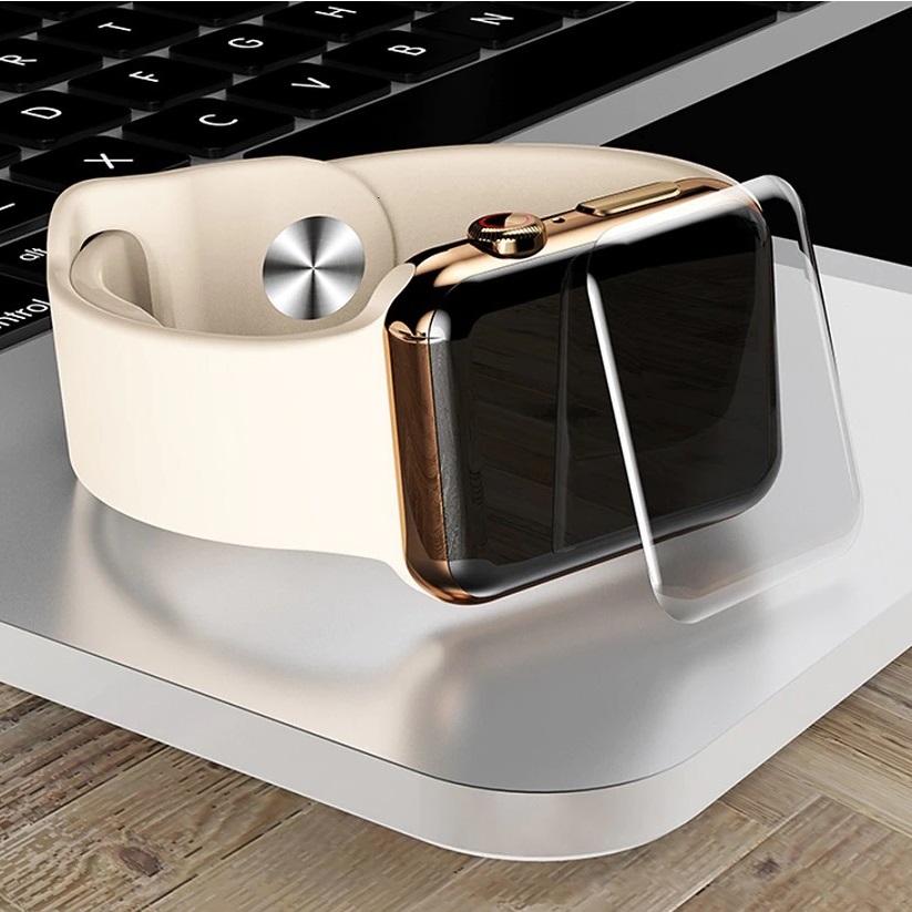 Miếng Dán Kính Cường Lực Full Keo UV Cho Apple Watch Size 38, 40, 42, 44mm Chính Hãng Glass Trong Suốt, Chống Va Đập  - Hàng Chính Hãng