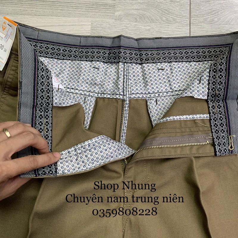 Quần ngố thô kaki nam trung niên ngon bổ rẻ dáng thụng túi chéo