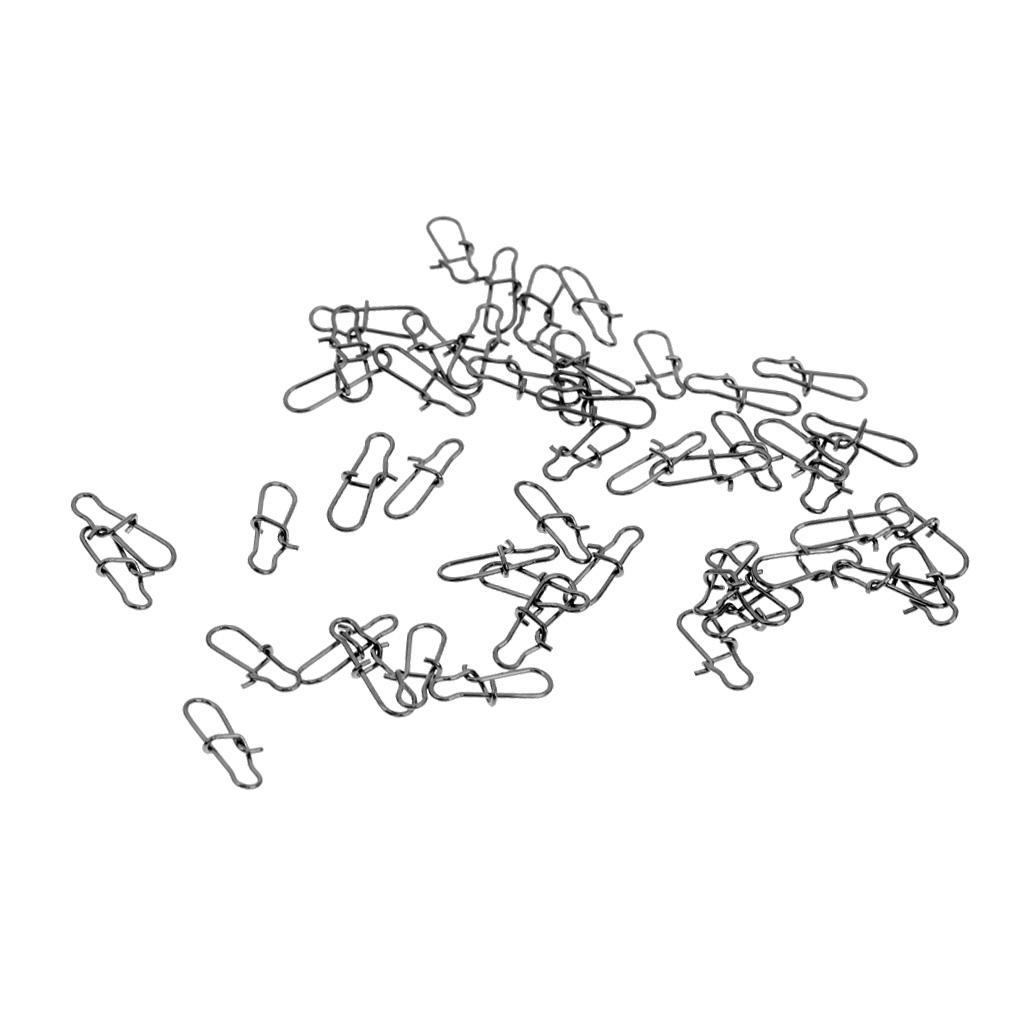100Pcs Fishing Connector Snap Links For Swivels Clips Sea Rig Fishing Tackle