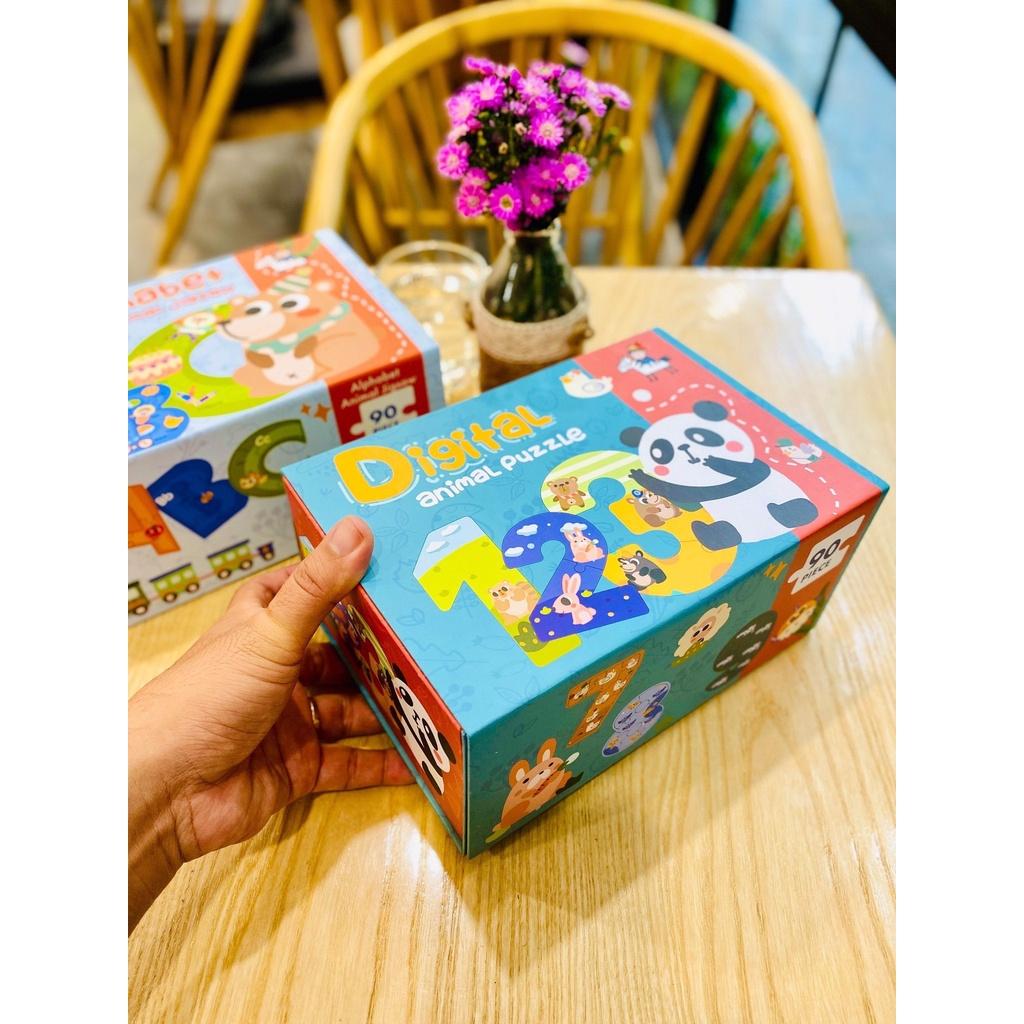 HOT GHÉP HÌNH PUZZLE CHỦ ĐỀ CHỮ CÁI VÀ SỐ ĐẾM CHẤT LƯỢNG GỖ THÔNG CAO CẤP CHO BÉ TỪ 2 TUỔI