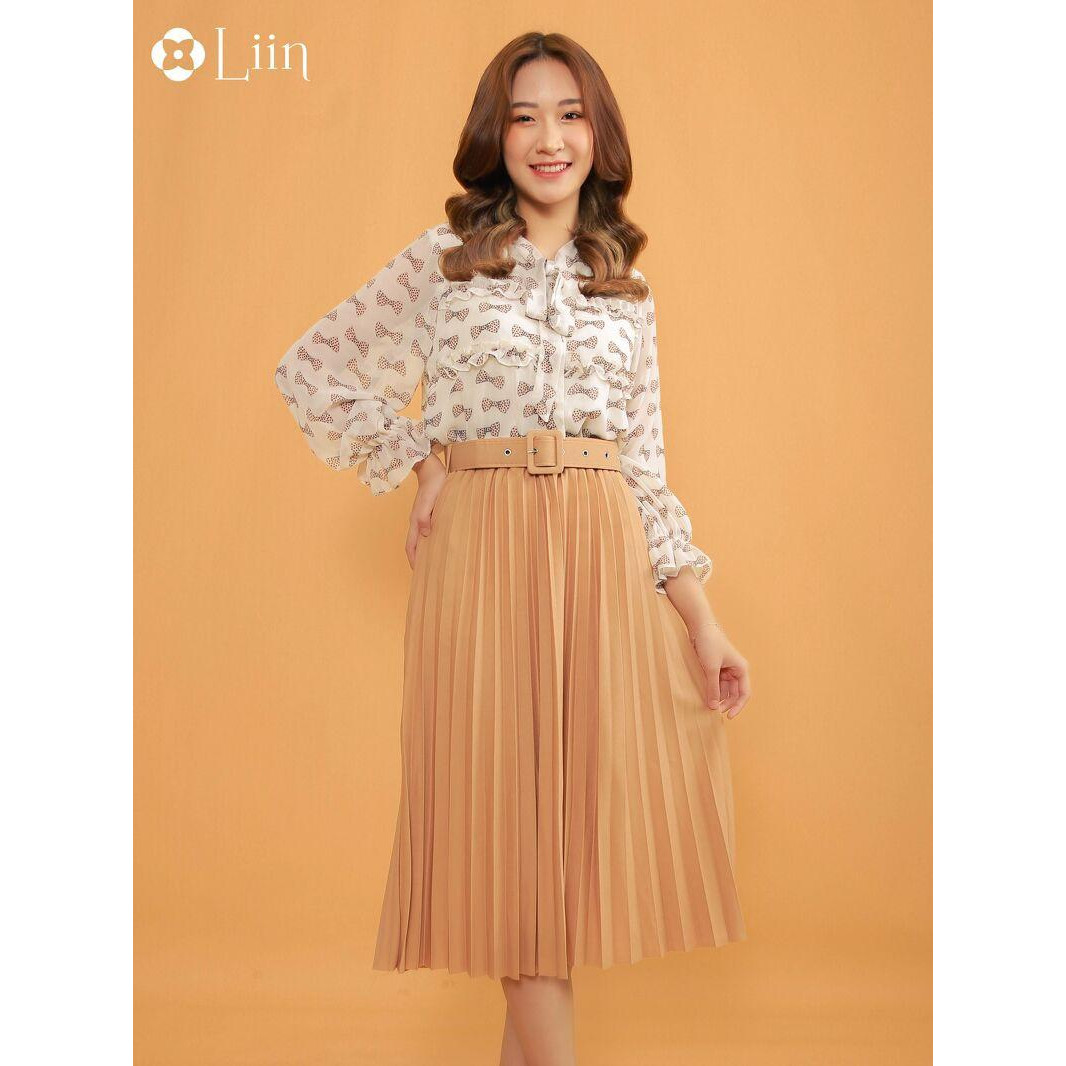 Chân váy xếp li kèm đai LINBI CLOTHING đủ màu, đủ size, thiết kế dáng dài xinh xắn, dễ phối đồ J4151