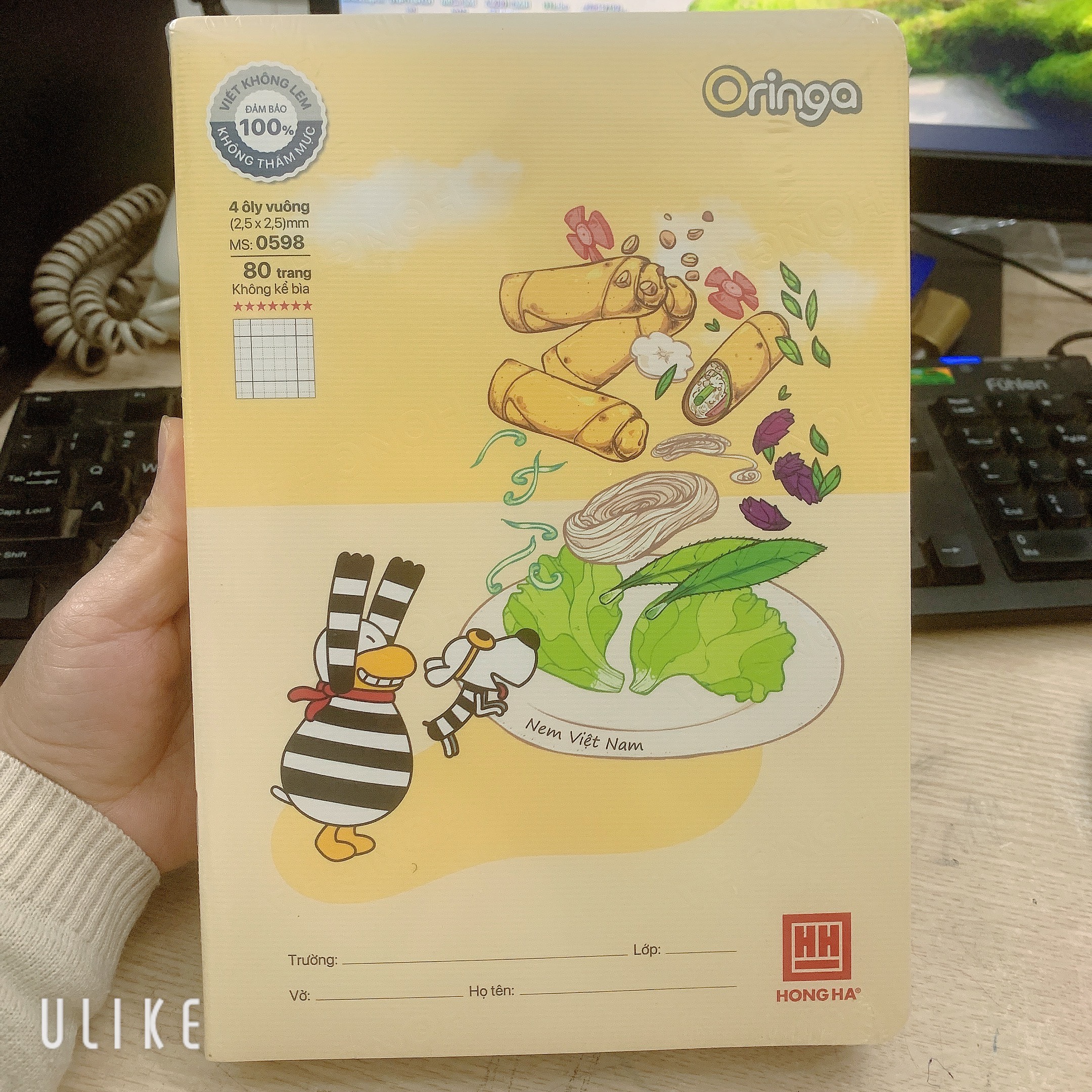 [MẪU MỚI 2024] Vở 4 Ô Ly Hồng Hà 80 Trang School ORINGA 0598 - Định Lượng 110gsm 7 Sao