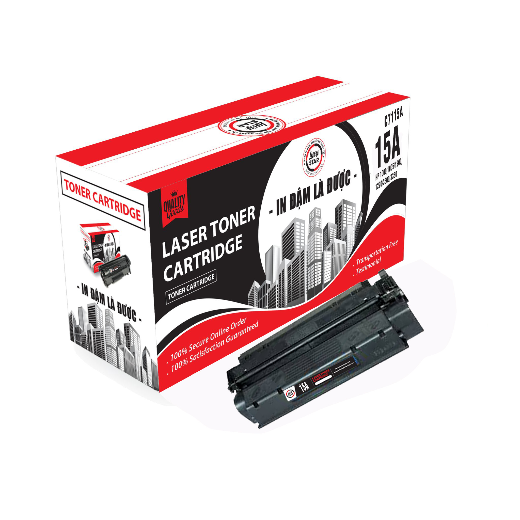 Mực in Lyvystar Laser đen trắng 15A dùng cho máy HP 3380 MFP - Hàng chính hãng