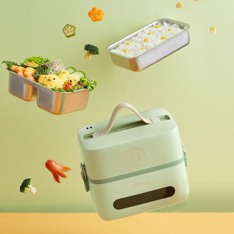 Hộp Cơm Giữ Nhiệt, Tự Hâm Nóng Và Nấu Chín Đa Năng 3 Ngăn DFH-B12K5 Dung Tích 1.6 Lít Công Suất 270W - Hàng Chính Hãng