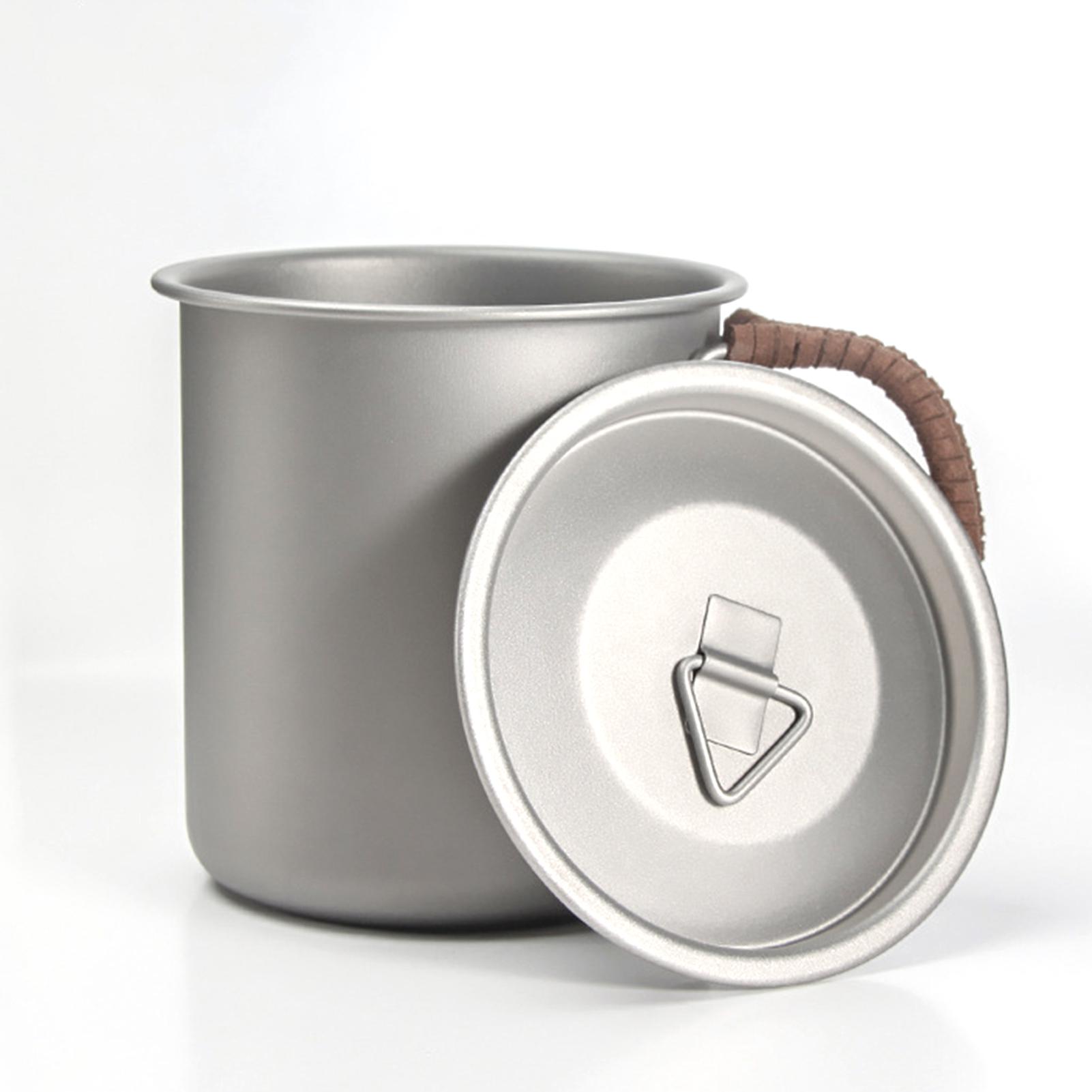 Ultralight 450ml Titanium Coffee Cup Tea Cup Water Mug with Foldable Handles for Home Outdoor Camping & Picnic