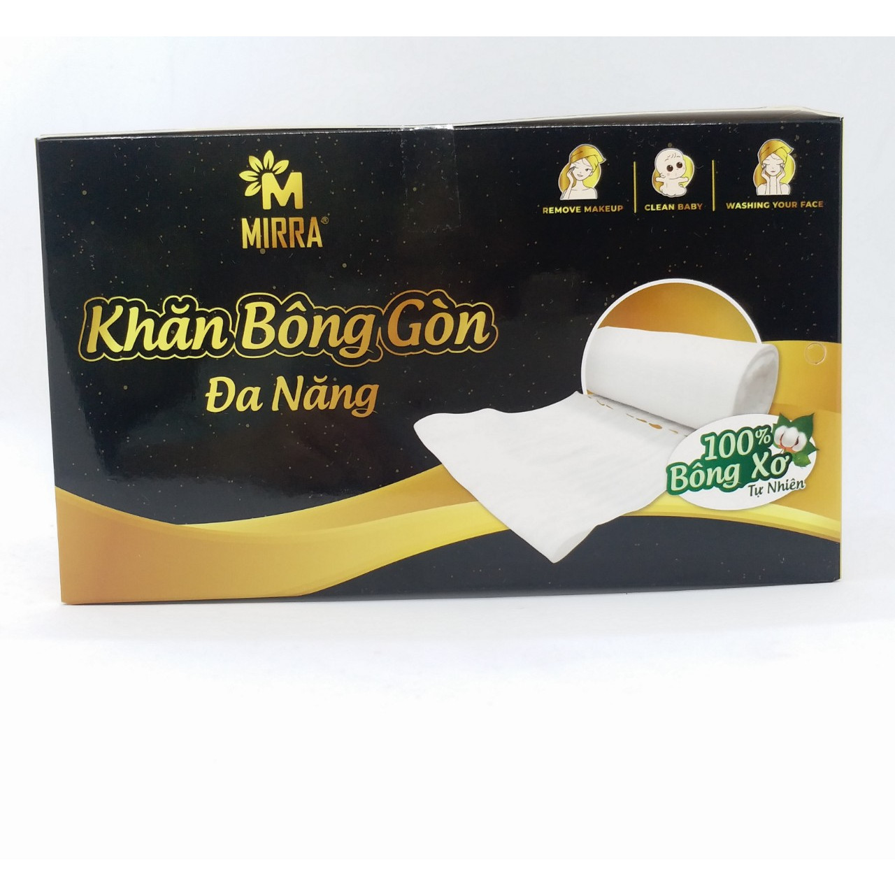 KHĂN BÔNG GÒN MIRRA HỘP 250GAM THAY BÔNG TẨY TRANG/ MẶT NẠ/vệ sinh bé.