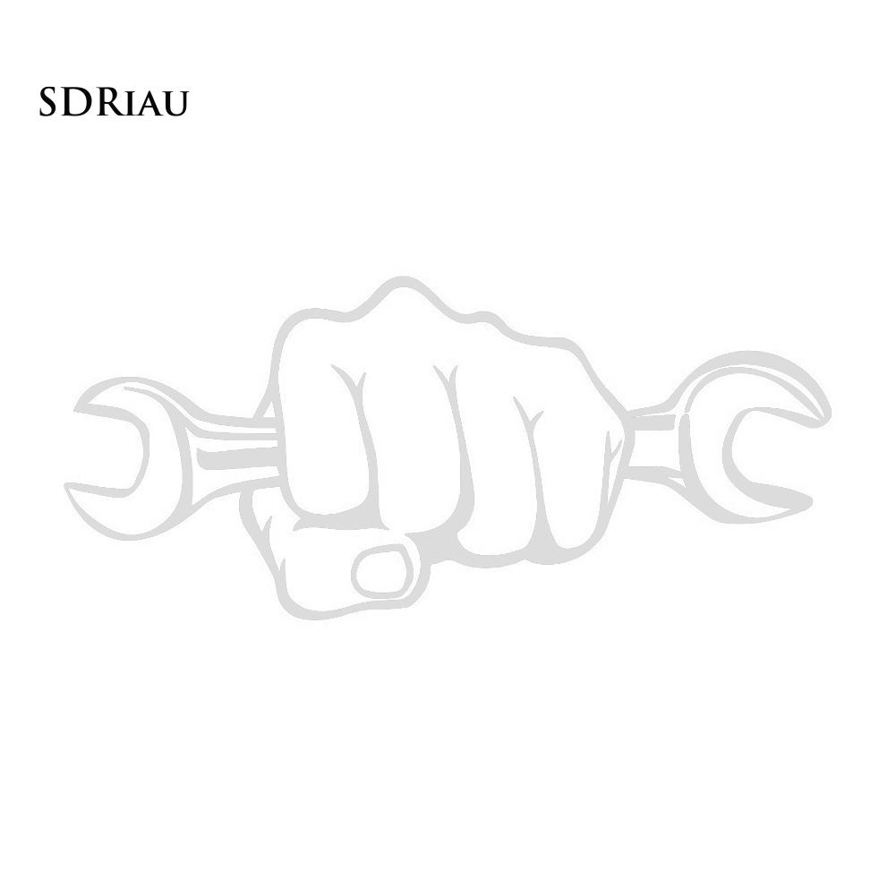 Decal Dán Trang Trí Xe Hơi / Mô Tô Hình Cờ Lê Độc Đáo