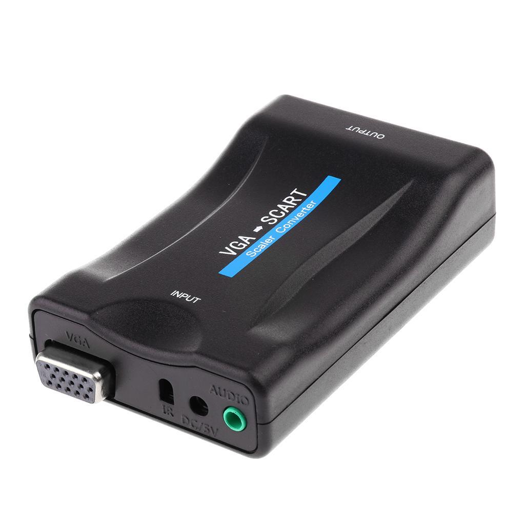 1080P VGA to Video Audio Converter Adapter w/ Remote for TV DVD Box