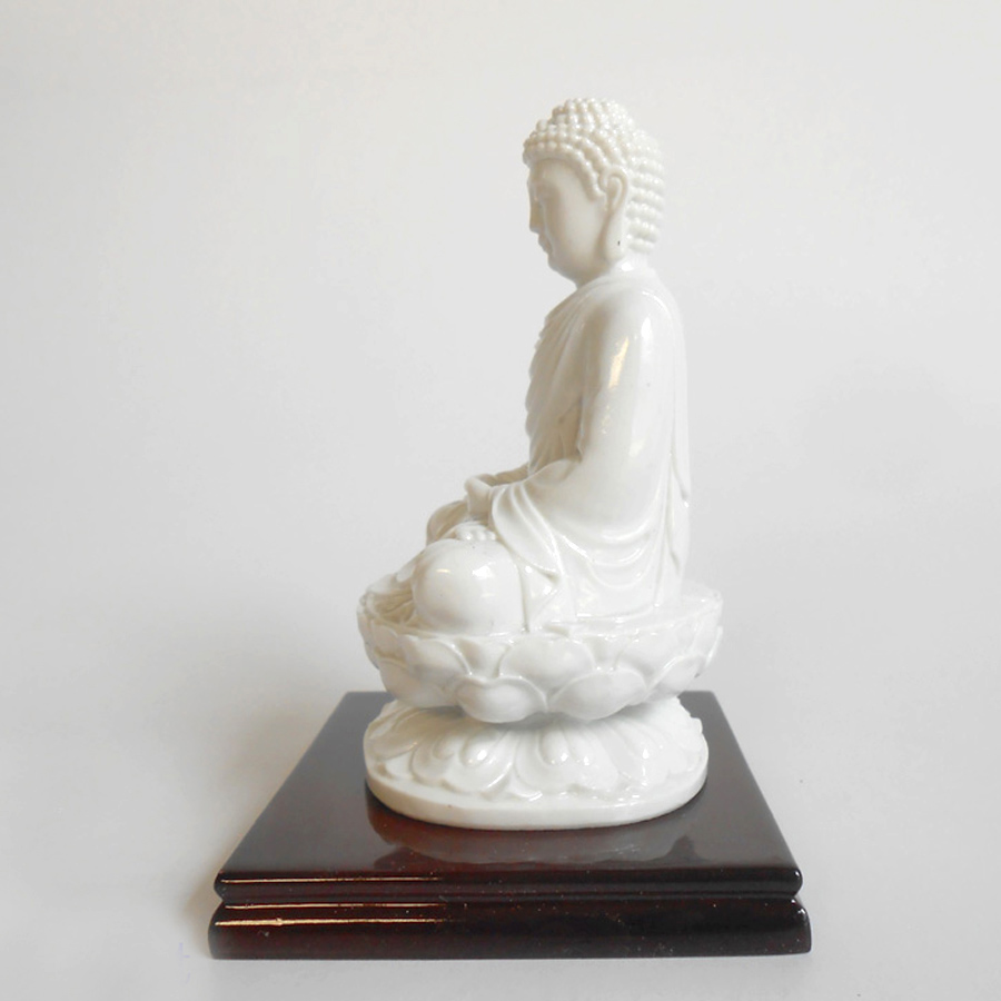 Tượng Phật Thích Ca chất liệu Composite  màu trắng cao 11 cm , quà tặng phong thủy cao cấp   TPTTC034