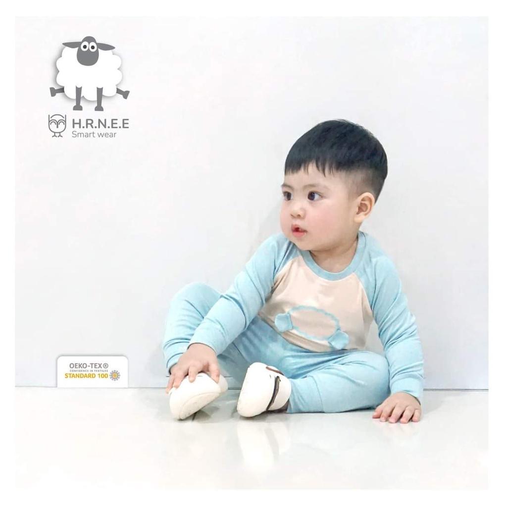 Bộ dài tay sợi petit Hrnee 6m - 4Y - Gấu Hồng Rose