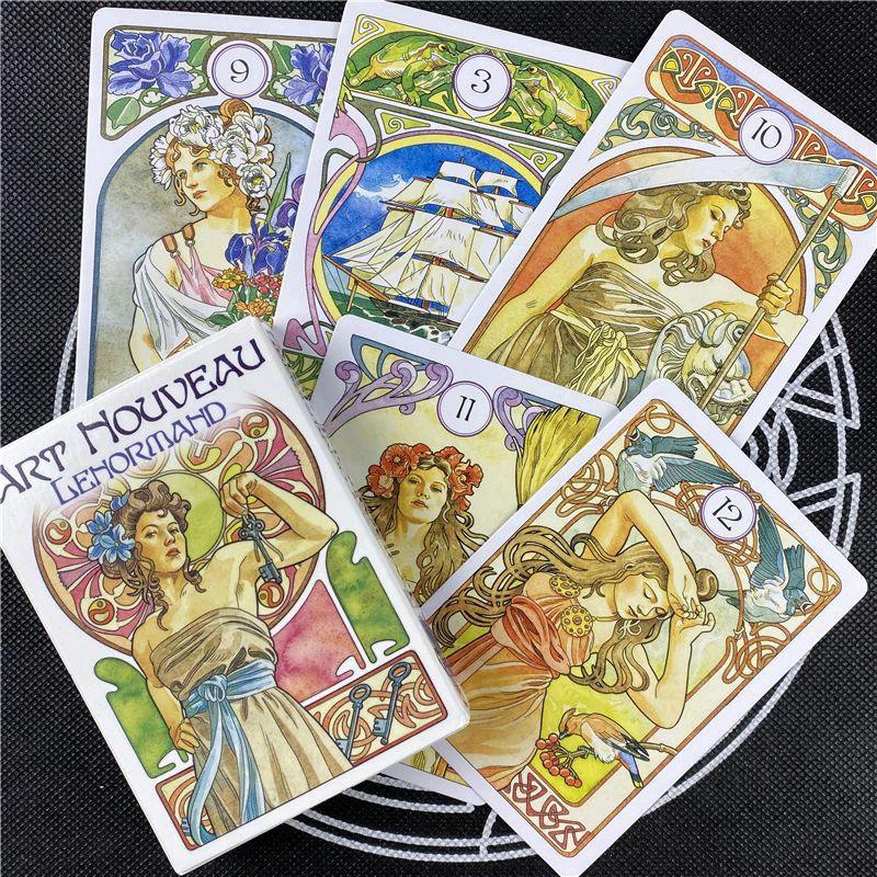 Bài Oracle Art Nouveau Lenormand Oracle Tặng Đá Thanh Tẩy