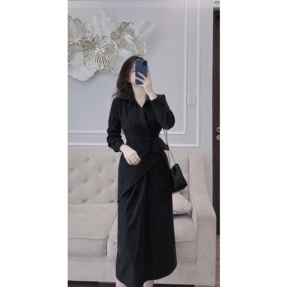 VÁY MANGO CHÉO VẠT ĐAI EO 2 MÀU