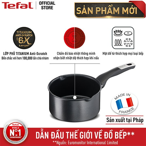 Quánh Chống Dính Tefal Unlimited, Đường Kính 16cm, Dung Tích 1,4L, Quánh Đa Năng, Không Kèm Nắp, Chất Liệu Thép Không Gỉ, Nhập Khẩu Pháp, Hàng Chính Hãng