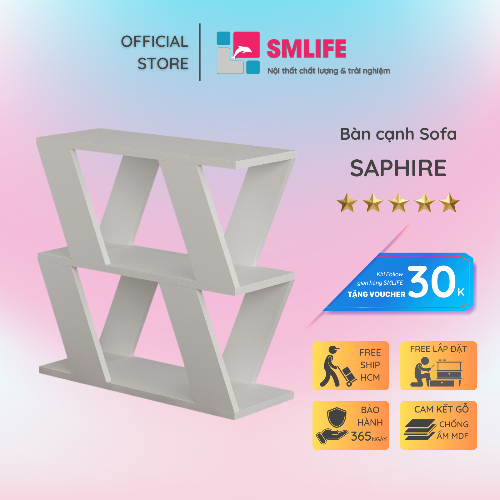 Bàn cạnh sofa SMLIFE Saphire