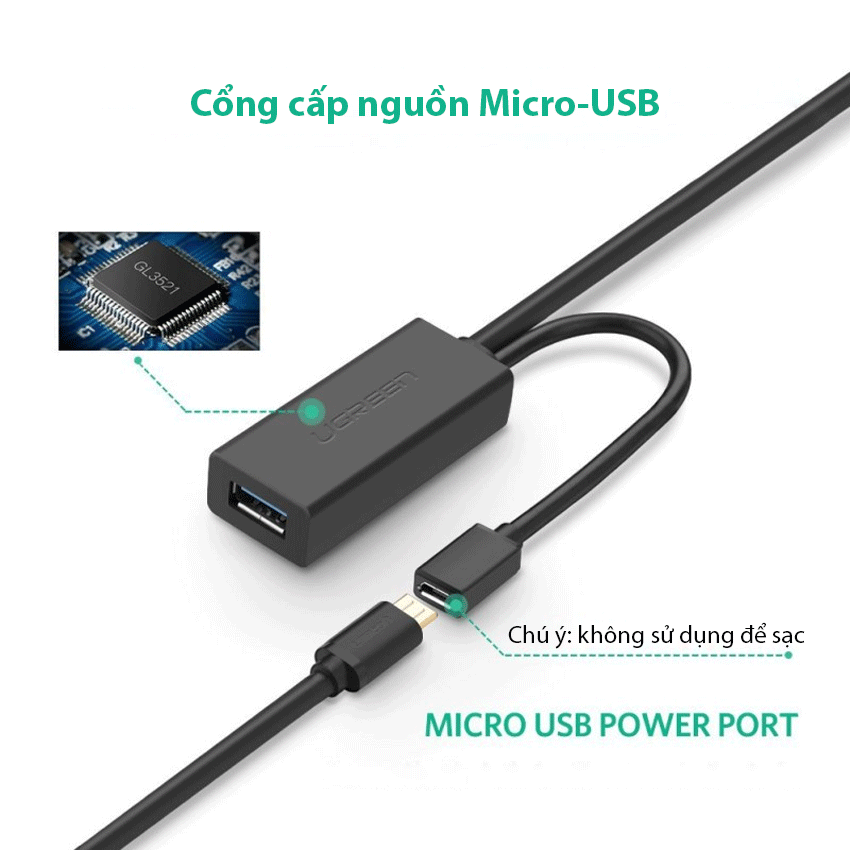 Cáp Nối Dài Ugreen USB 2.0 10326 - Hàng Chính Hãng