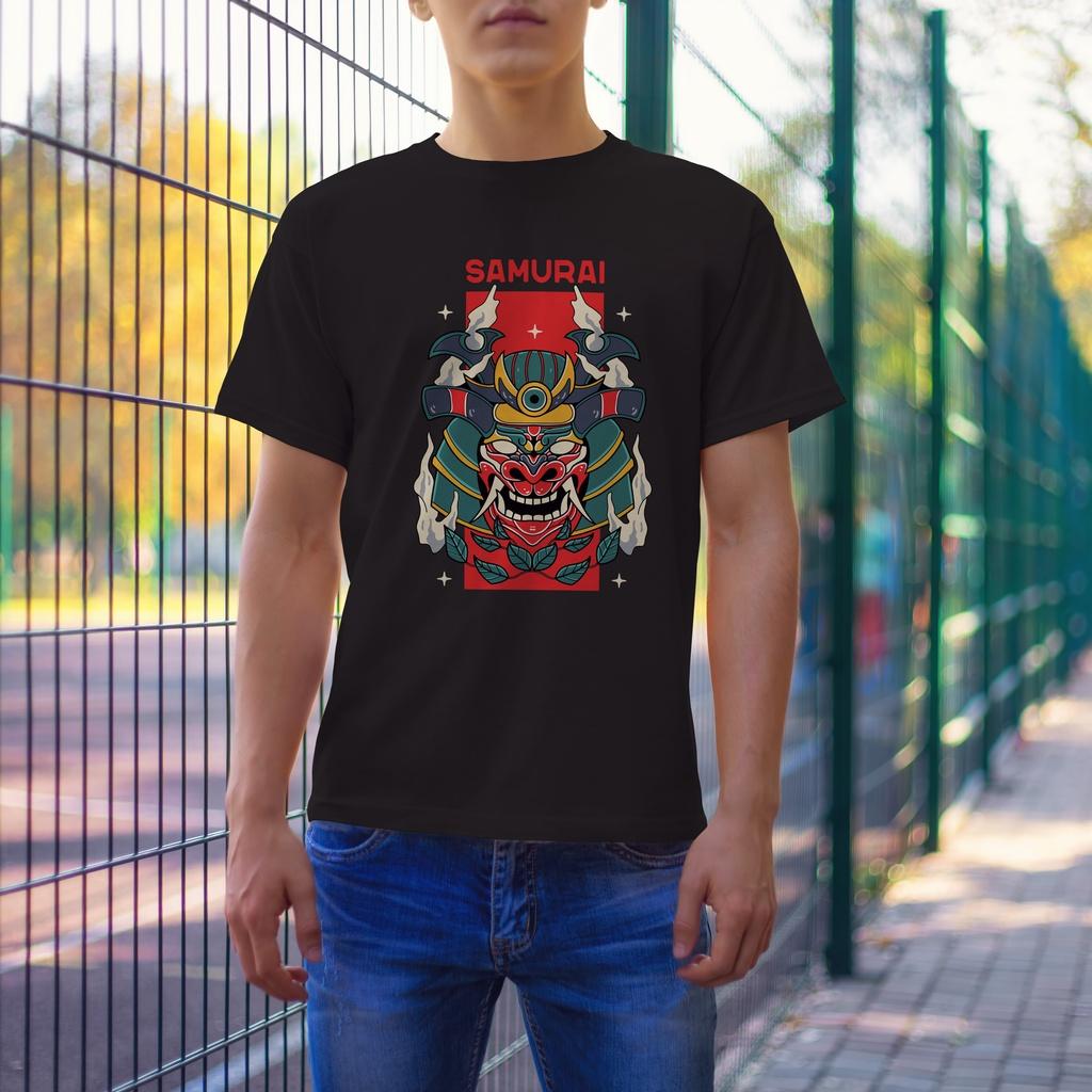 Áo phông nam Icotton hình Samurai thun 4 chiều