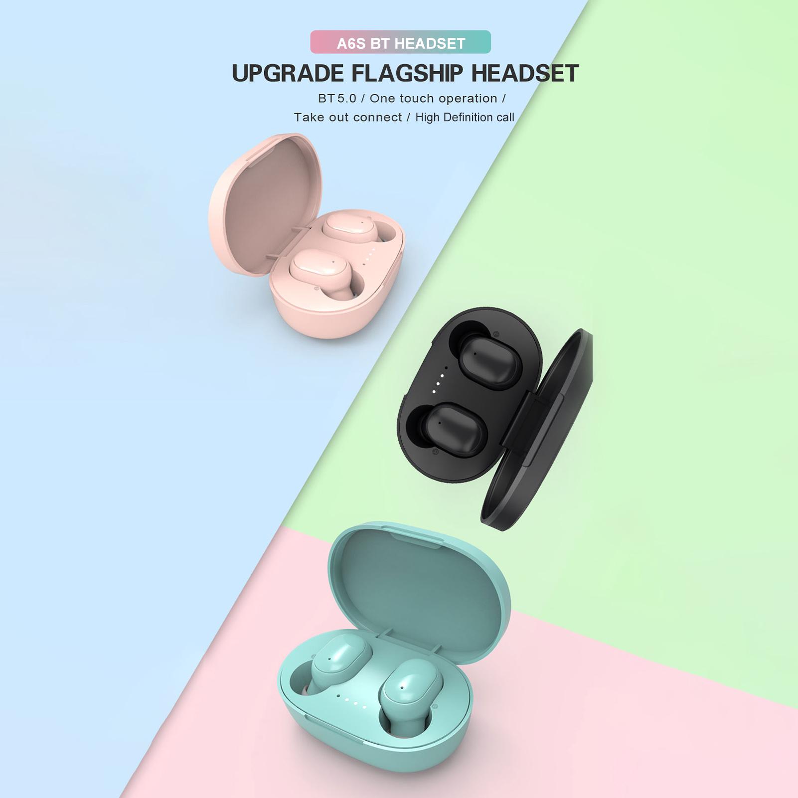 Tai nghe In-Ear BT5.0 True-Wireless thể thao có Mic 280mah Hộp sạc tự động A6S Mini Twins