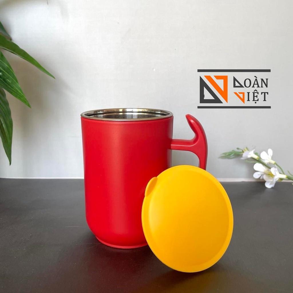 CA INOX SUS 304 CÓ NẮP- màu PASTEL sang trọng 400ml- CỐC UỐNG NƯỚC, TÁCH uống trà, cà phê - kiểu dáng hiện đại