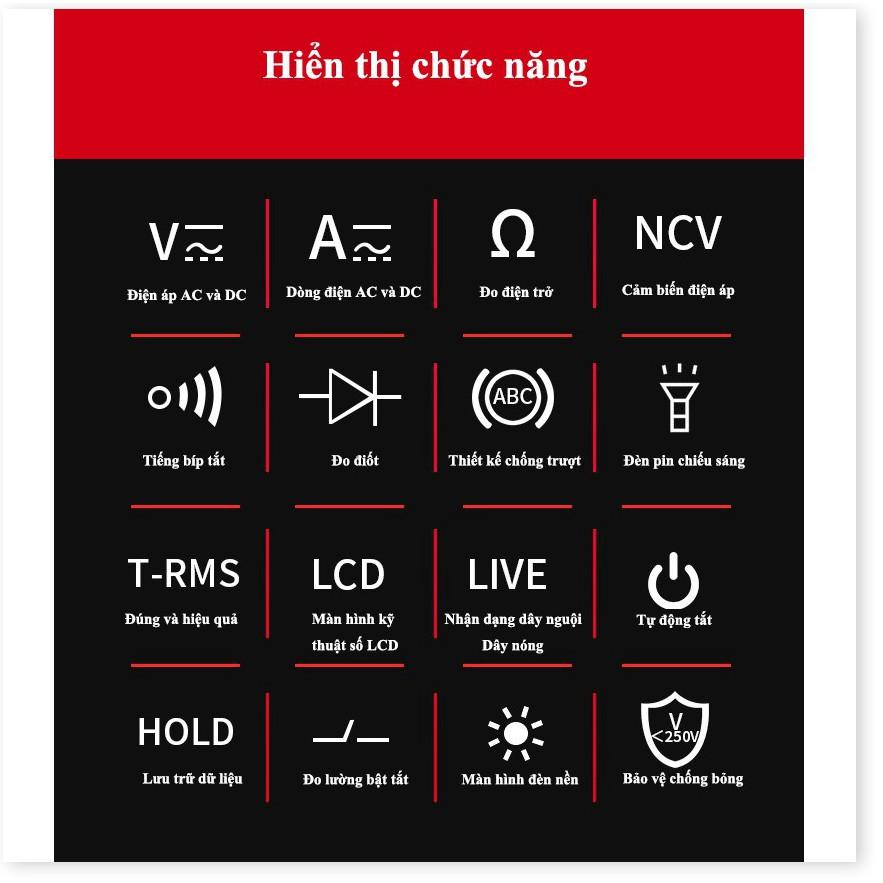 ️ Đồng hồ vạn năng, phát hiện không tiếp xúc Chip công nghệ Đức