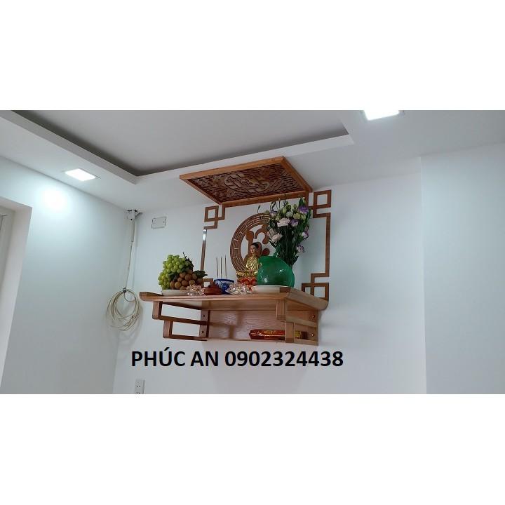 Mẫu bàn thờ phật treo tường tphcm mã 3LH80CV Size 81 x 48 trọn bộ đầy đủ y như trong hình