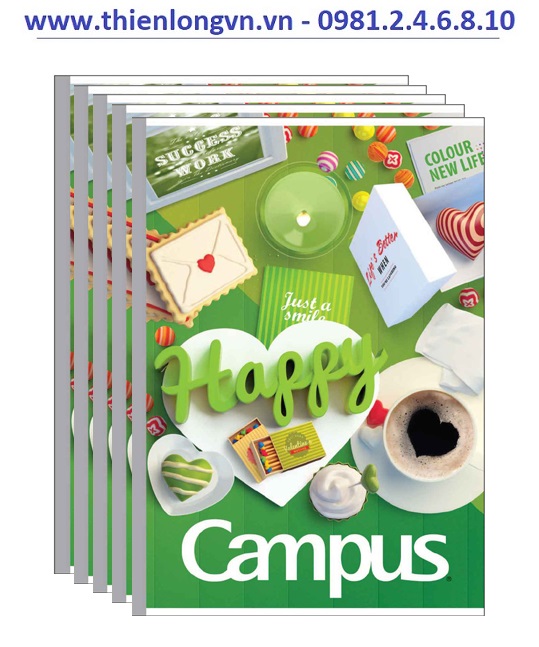 Lốc 5 quyển vở kẻ ngang 80 trang B5 Campus NB-BGIF80 xanh lá