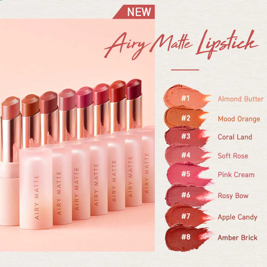 Son lì dạng thỏi siêu nhẹ môi innisfree Airy Matte Lipstick 3.5 g