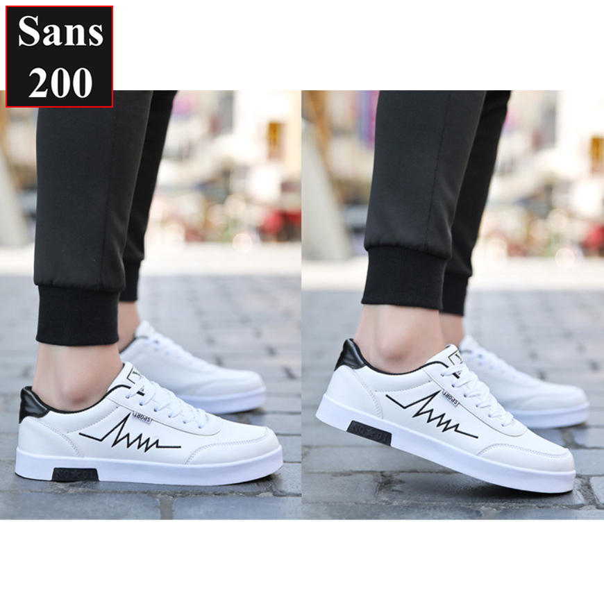 Giày sneaker nam trắng Sans200 giầy thể thao sneakers fullbox sport fashion basic đẹp năng động trẻ trung hàn quốc