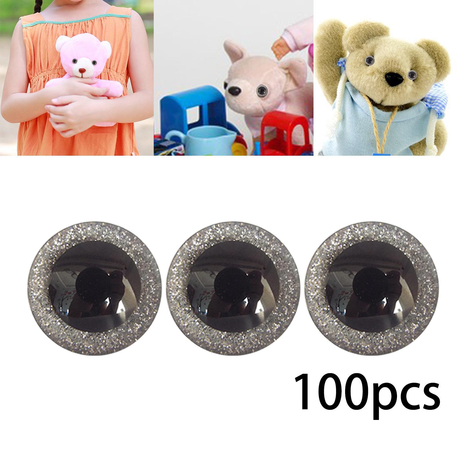 100x Safety Eyes 3D Glitter Toy for Stuffed Doll Plush Toy Making