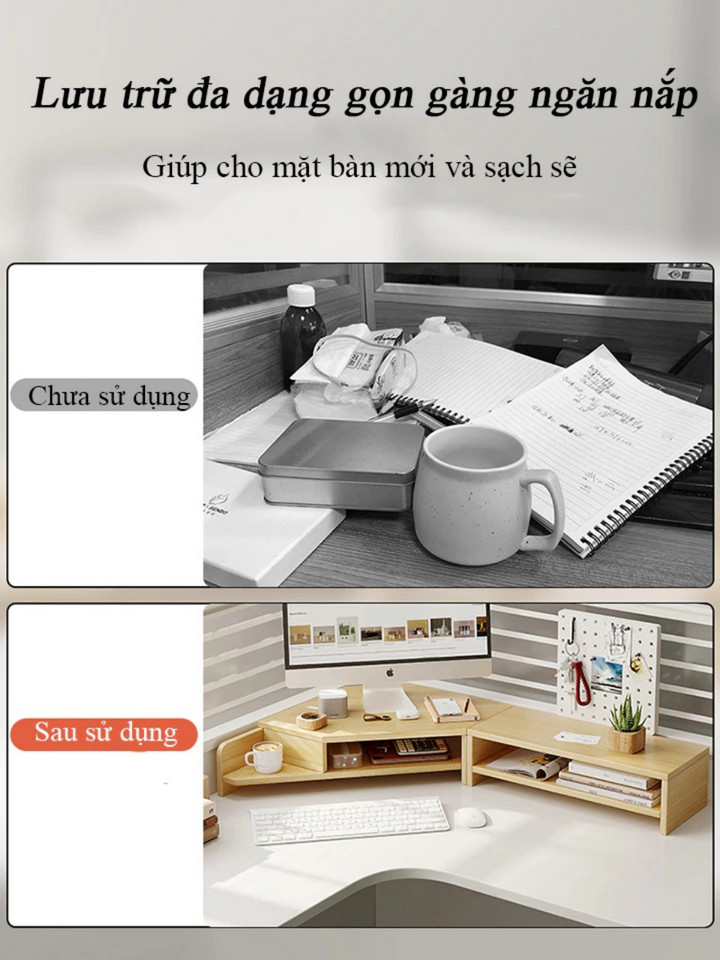 Kệ Màn Hình Đặt Góc Spacious Conner Desk Giúp Ngồi Đúng Tư Thế - Home Decor Furniture