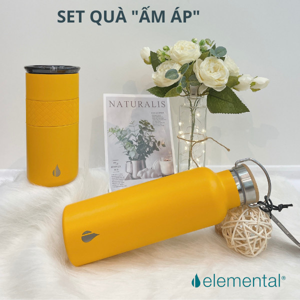 Bình giữ nhiệt Elemental cao cấp, set quà Ấm Áp, quà tặng ý nghĩa tặng người thân