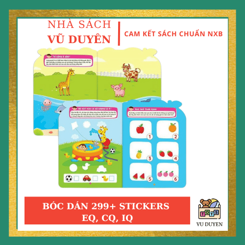 Sách - Bóc Dán Phát Triển Trí Tuệ Cảm Xúc CQ, IQ, EQ 299+ Stickers