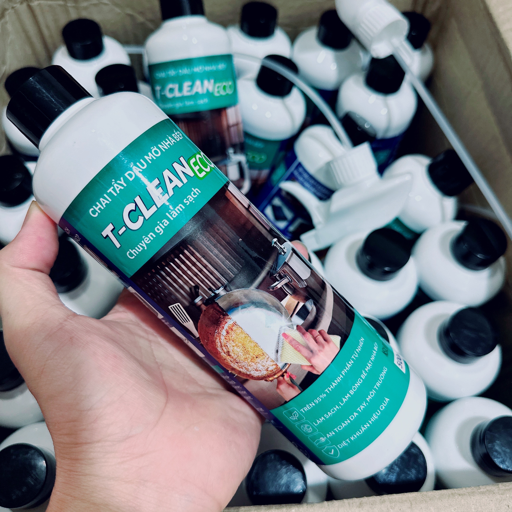 Xịt Vệ Sinh Nhà Bếp - Tẩy Dầu Mỡ T-Clean - Tp Tự Nhiên - Làm Sạch Bếp, Sạch Nồi, Sạch Lò - An Toàn
