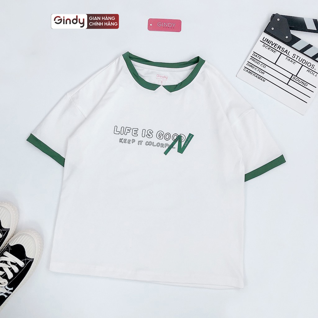 Áo thun unisex form rộng tay lỡ vải 100% cotton mát co giãn phông Life basic mẫu mới 2022 GINDY A010