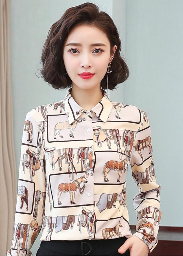 Sơ mi họa tiết nữ DV79