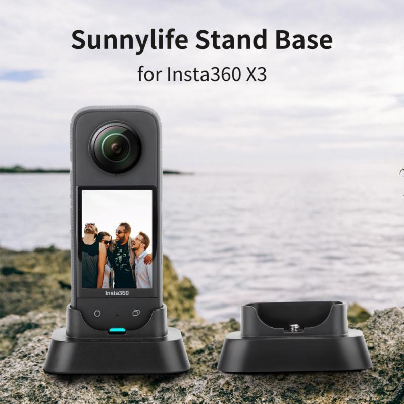 Đứng cơ sở cho Insta360 X3 Desktop Anti-Slip 1/4 Fixing Fixing Chamreamic Action Camera Action For Insta 360x3 Phụ kiện