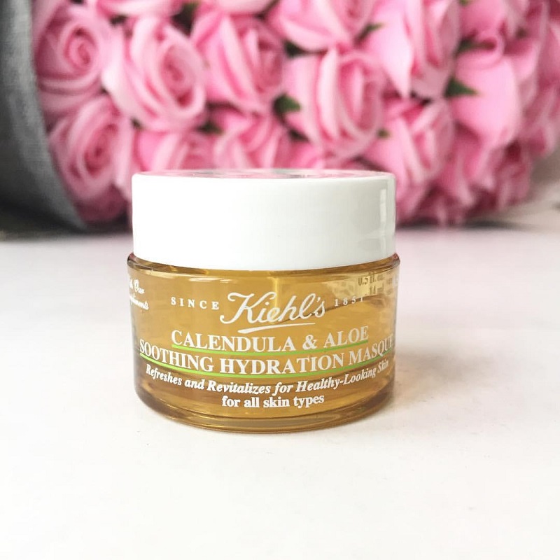 Mặt nạ cấp ẩm siêu tốc phục hồi da Kiehls Calendula &amp; Aloe Soothing Hydration Mask minisize 14ml ( cúc )