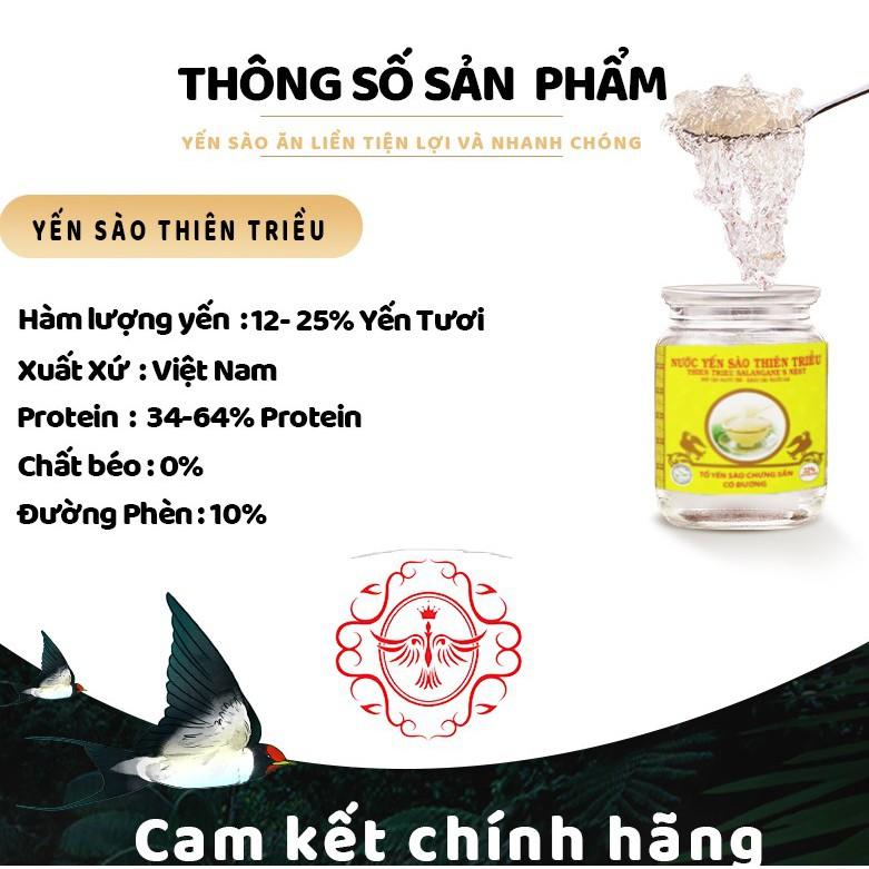 Nước yến sào cao cấp 12% yến tươi không đường nguyên chất hộp 1 lọ, 70ml - Yến sào Thiên Triều