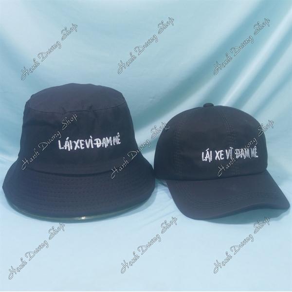 Set Nón Cặp Bucket &amp; Cap Lái Xe Vì Đam Mê (LXV01); (KLX01) - Combo Lái Xe Vì Đam Mê