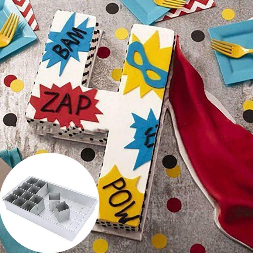Bộ khuôn nướng không đặc biệt, nướng DIY có thể điều chỉnh, nhôm nướng hộp hình chữ nhật, số bánh nướng chảo, số và chữ cái nướng chảo, hình dạng bánh không có thể điều chỉnh
