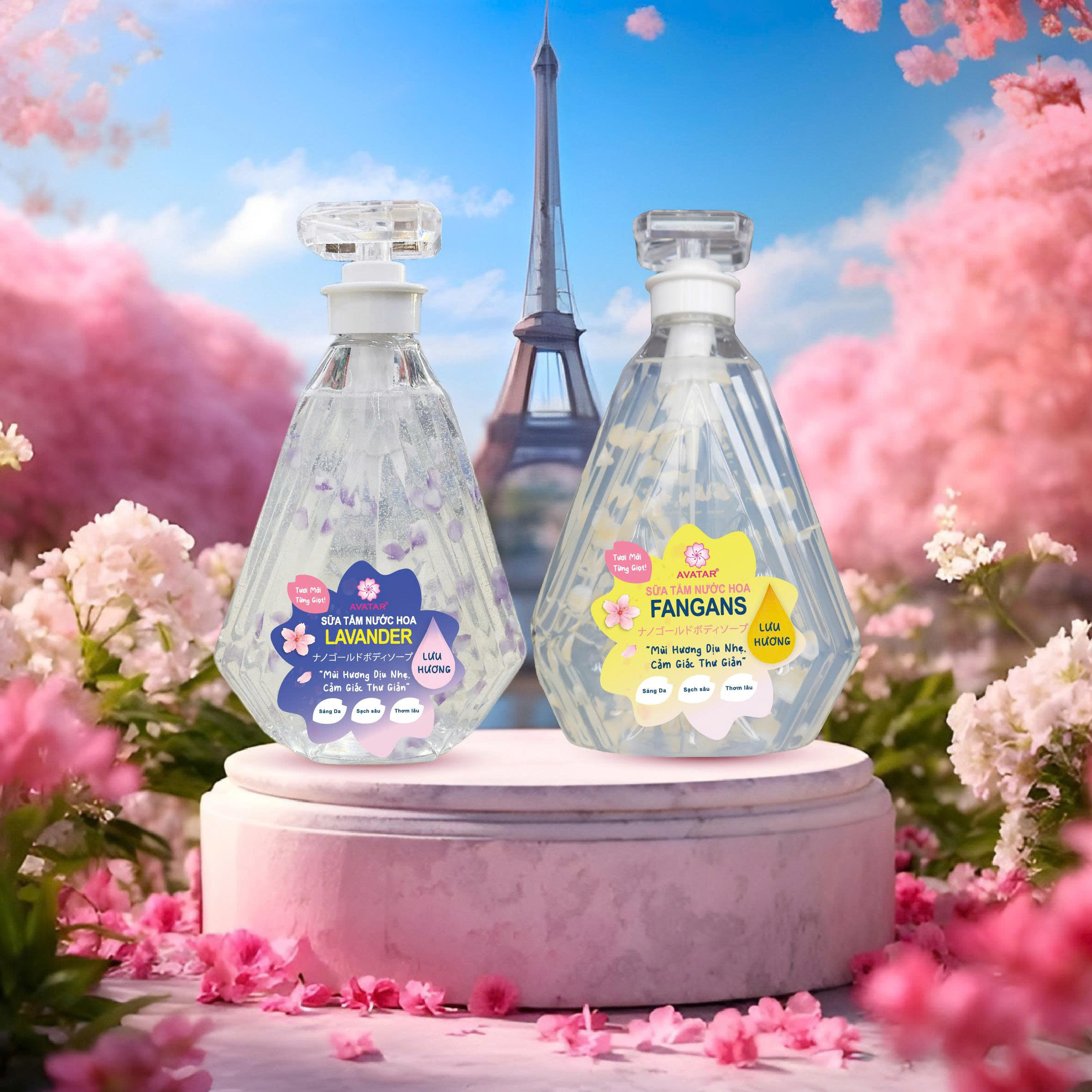 Sữa Tắm Cánh Hoa Tươi Giúp Trắng Mịn Da Hương Hoa Nước Hoa Avatar Fragrans Shower Gel 800 mL