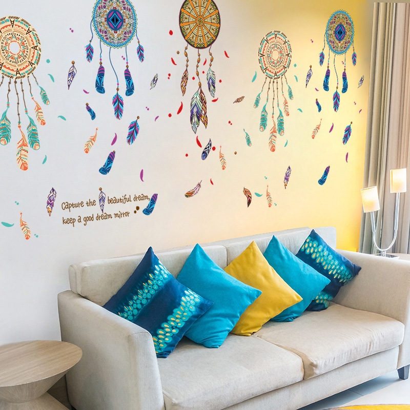 Decal dán tường Chuông gió thổ cẩm