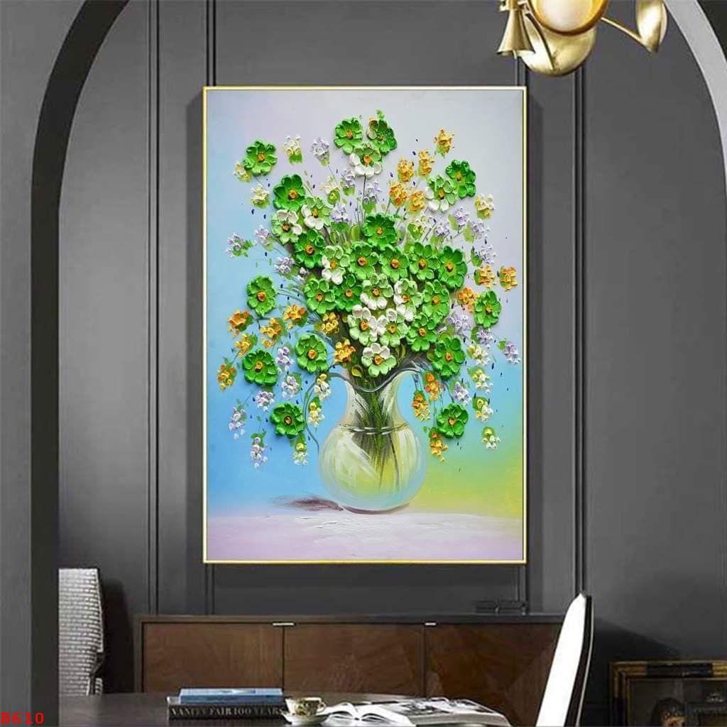 TRANH BÌNH HOA NGHỆ THUẬT TRÁNG GƯƠNG MICA HIỆN ĐẠI SANG TRỌNG CAO CẤP 40*60/ 60*90