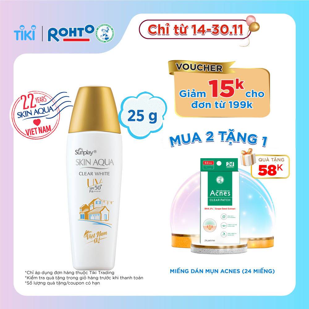 Sữa chống nắng dưỡng da trắng mịn Sunplay Skin Aqua Clear White Limited Editon SPF 50+, PA++++ (25g)