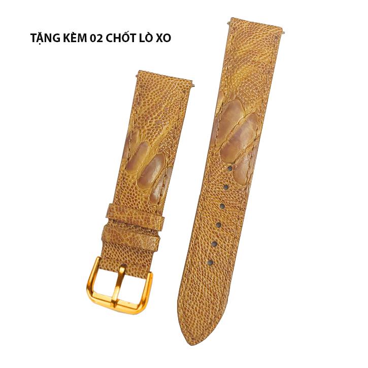Dây đồng hồ da ĐÀ ĐIỂU THẬT cao cấp khóa cài nhiều Size 12/14/16/18/20/22